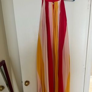 New York & Company Pink, Yellow, Red Flow-away Maxi Dress